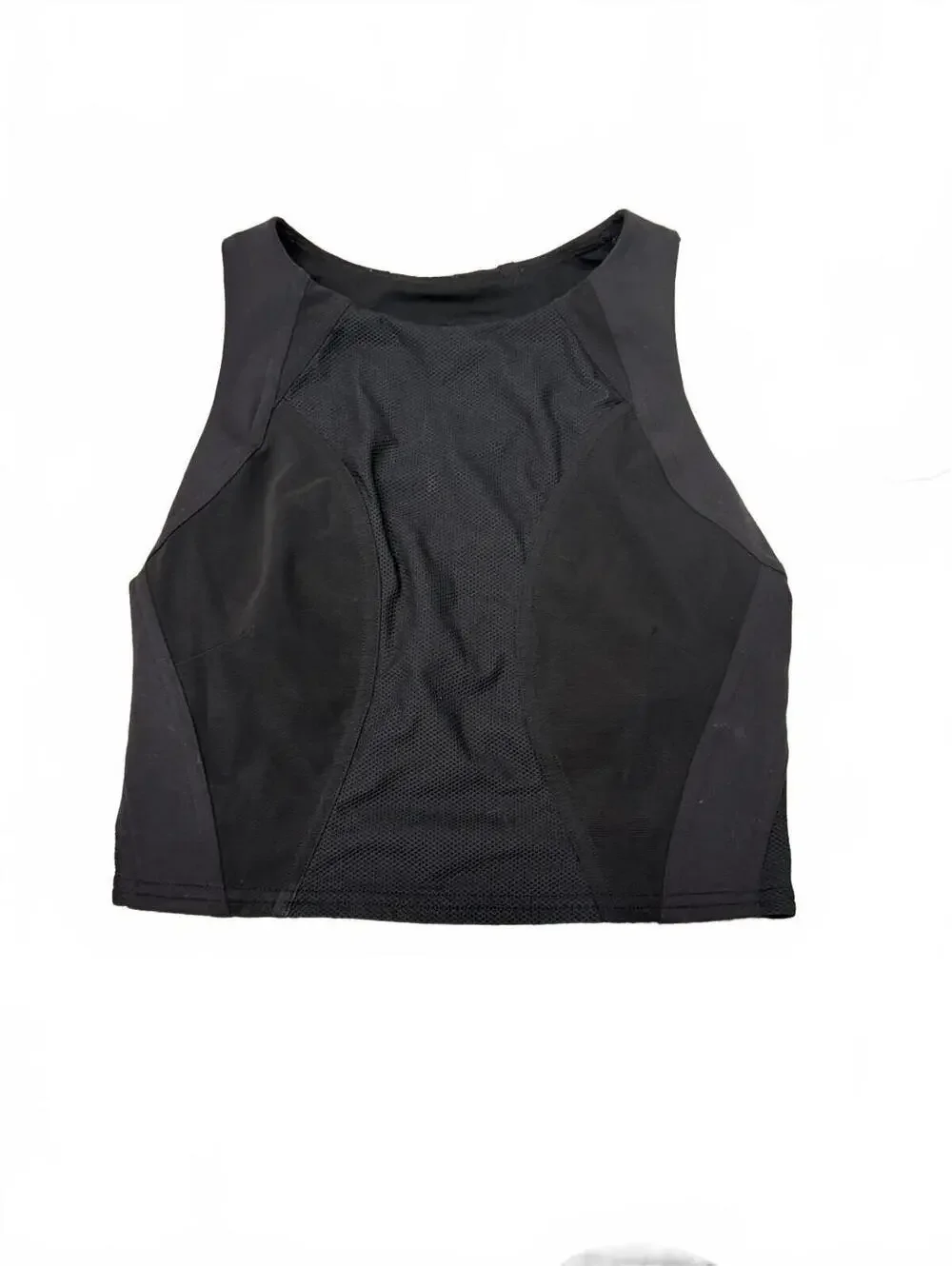 lululemon Black Cropped Mesh Tank Top Women’s Workout Athletic Crop Top Size 2
